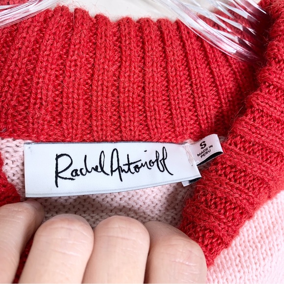 Rachel Antonoff Banana Split Alpaca Wool Blend Sweater (Sz S) Light Pink - Picture 12 of 13